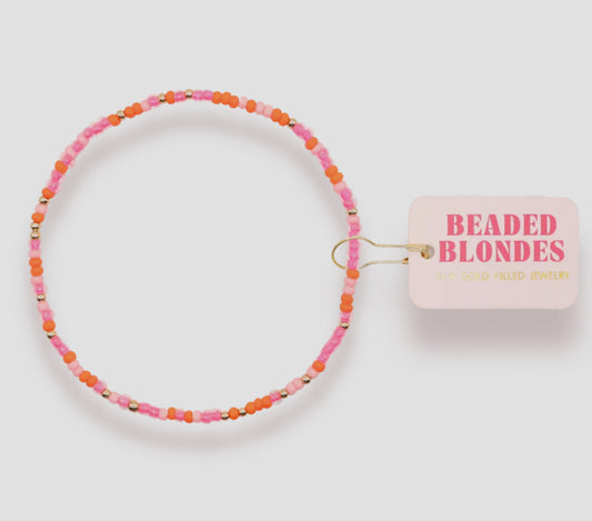 Beaded Blondes Pinks & Orange Sprinkle Bracelet-Petite