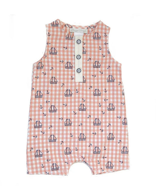 Carriage Boutique Nautical Boats Baby Boy Romper (6 months)