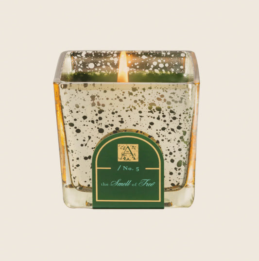 Aromatique Gold Mercury Cube Glass Candle-The Smell of Tree