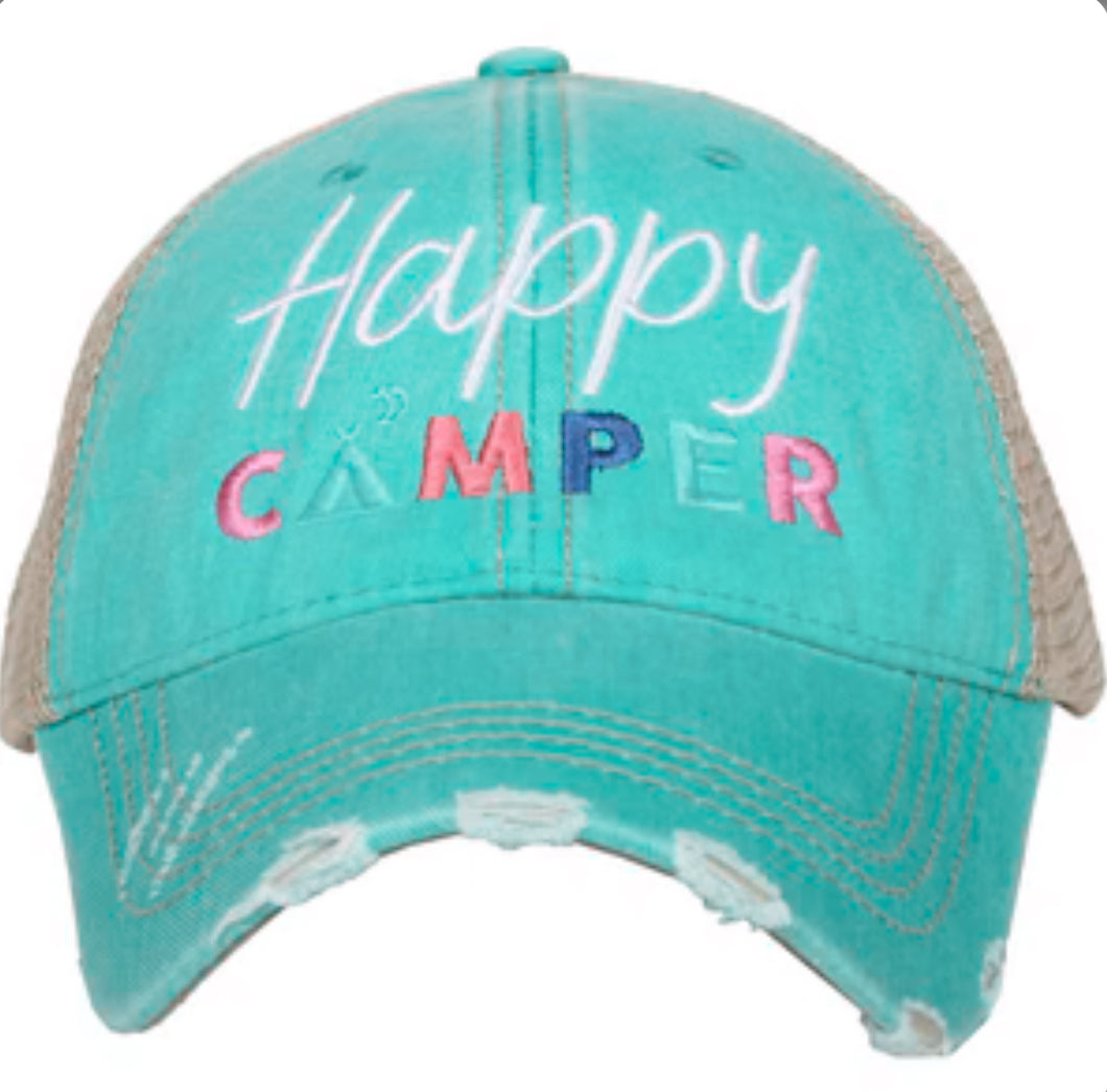 Katydid Trucker Hat-Happy Camper With Moon