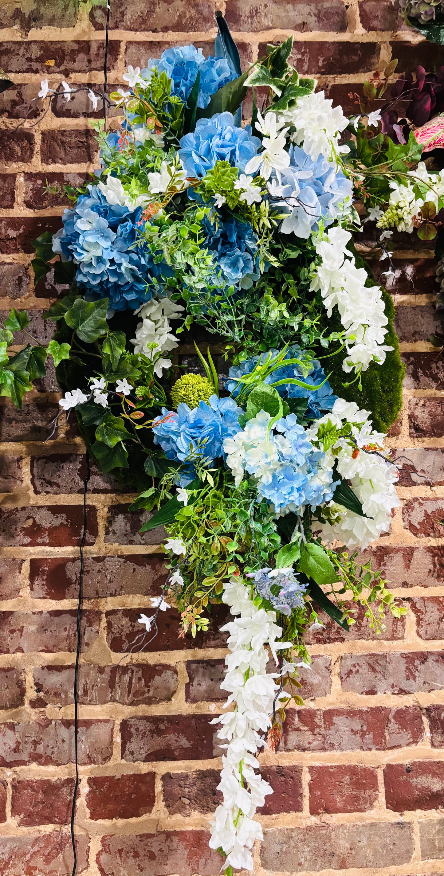 Blue Hydrangea Moss Wreath