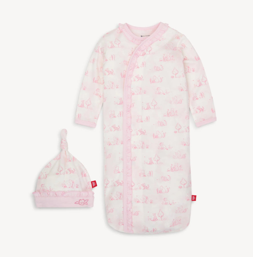 Magnetic Me Sweeter Than Hunny Magnetic Cozy Sleeper Gown+Hat Set (Newborn-3 months)