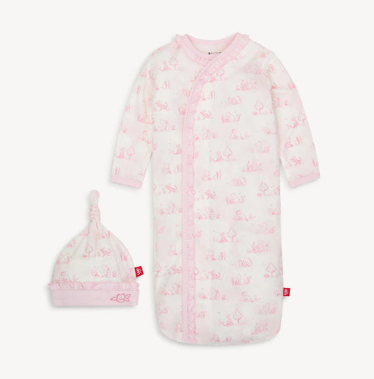 Magnetic Me Sweeter Than Hunny Magnetic Cozy Sleeper Gown+Hat Set (Newborn-3 months)