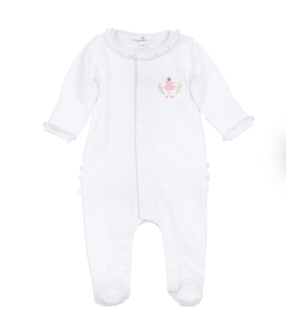 Magnolia Baby Twinkle Toes Embroidered Footie