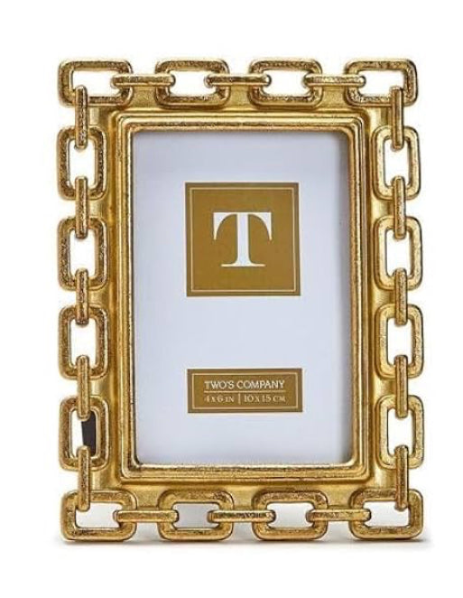Two’s Company Gold Chain Photo Frame (4x6)