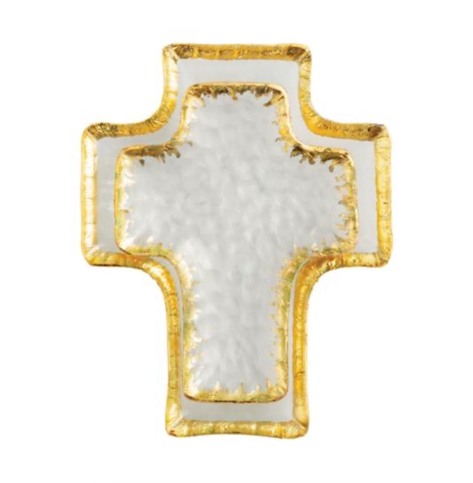 Mudpie Gold Glass Cross Nested Tidbit Trays