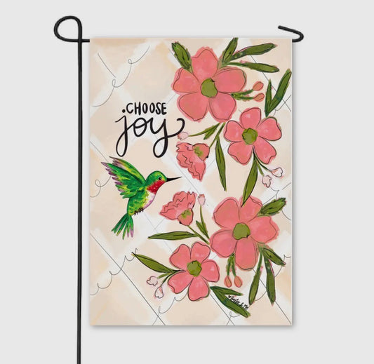 Baxter & Me Garden Flag-Choose Joy Hummingbird