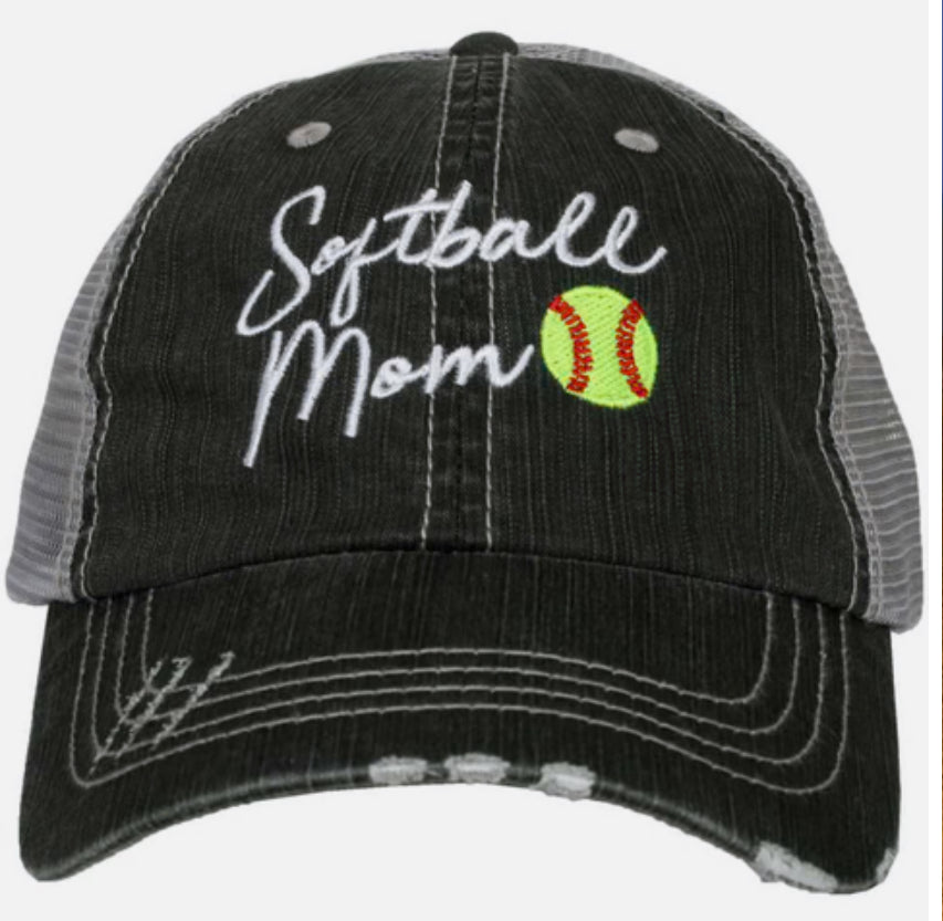 Katydid Trucker Hat-Softball Mom