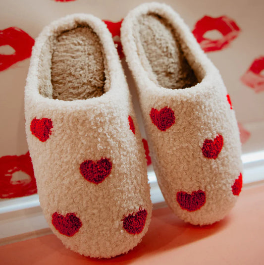 Katydid Repeating Hearts Slippers