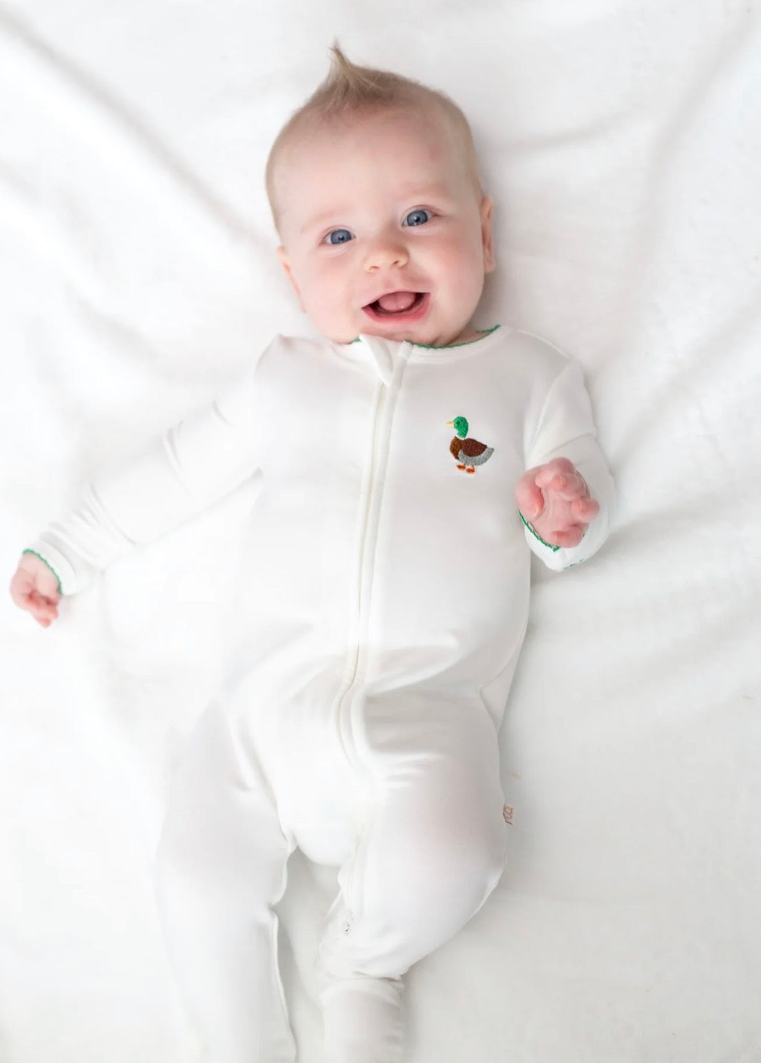 Goosies Embroidered Pip Zip-Mallard (3-6 months)
