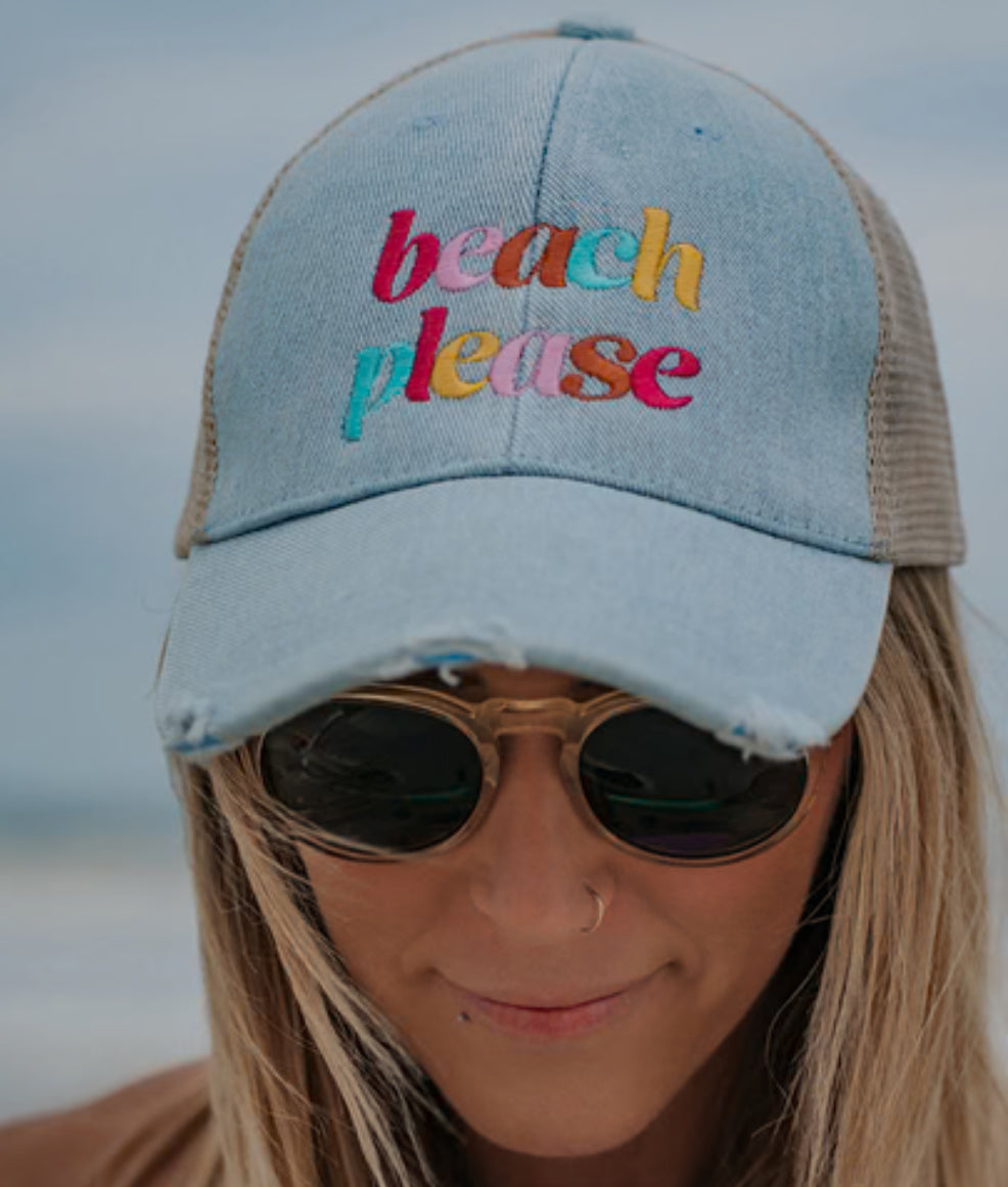 Katydid Trucker Hat-Beach Please