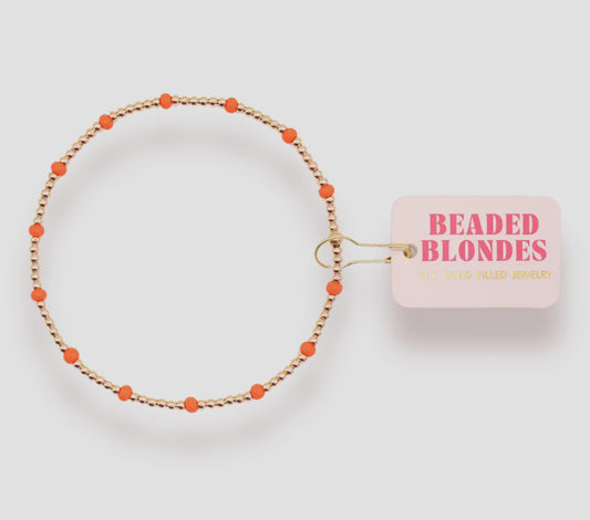 Beaded Blondes Orange Dainty Poppi Bracelet-Petite
