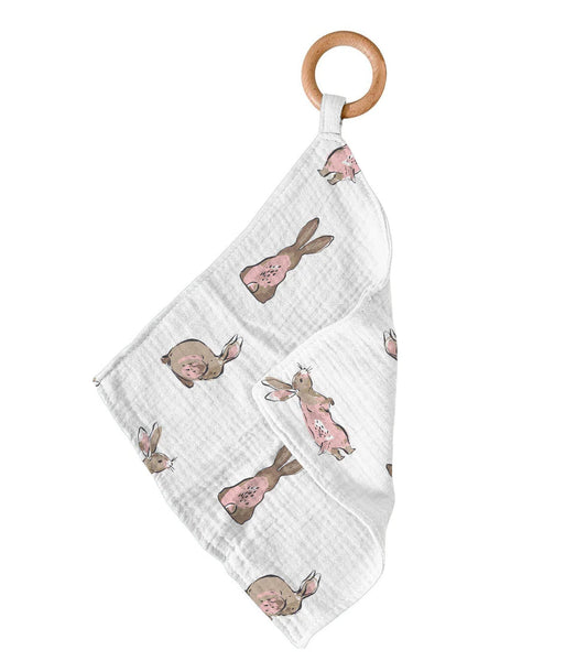 Newcastle Classics Powder Pink Bunnies Bamboo Teether