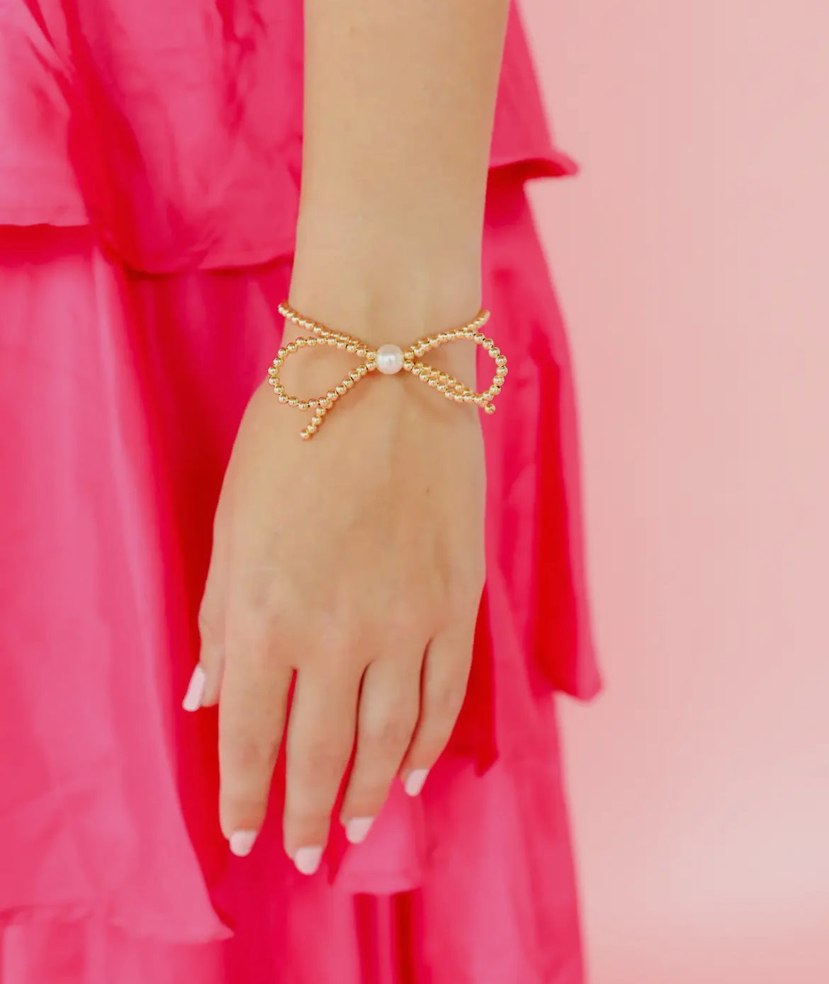 Beaded Blondes Gold Bow Bracelet-Petite