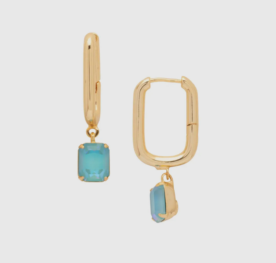 Sorrelli Octavia Rectangle Hoop Earrings-Blue