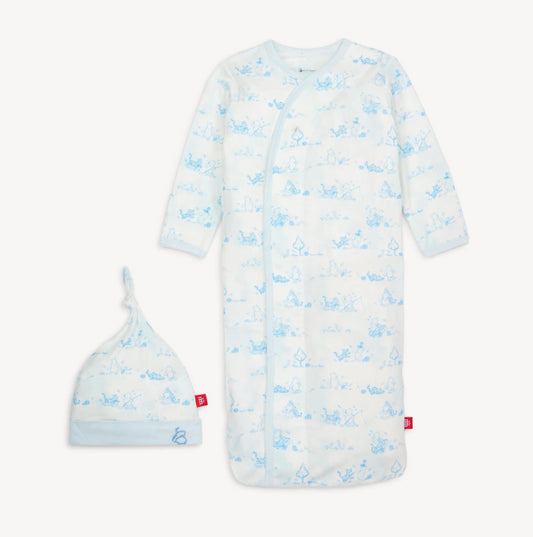 Magnetic Me Winnie The Pooh In The Woods Modal Magnetic Cozy Sleeper Gown+Hat Set (Newborn-3 months)