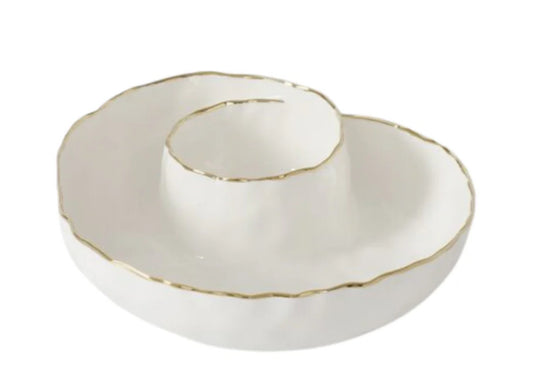 Pampa Bay Round Chip & Dip Tray-Portofino
