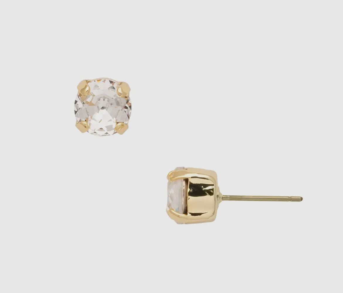 Sorrelli Simple Stud Earrings-Clear