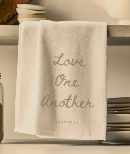 Revelation Culture Stonewashed Scripture Tea Towel-Love One Another
