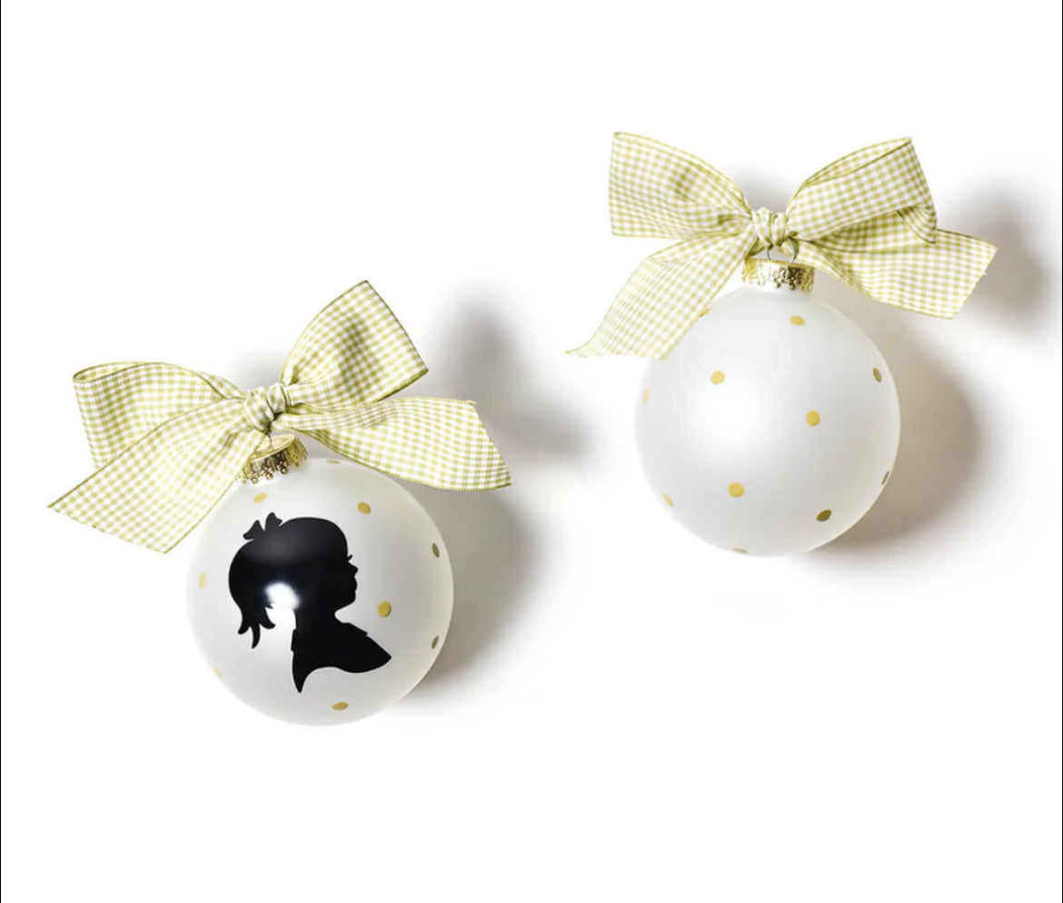 Coton Colors Girl Silhouette Glass Ornament