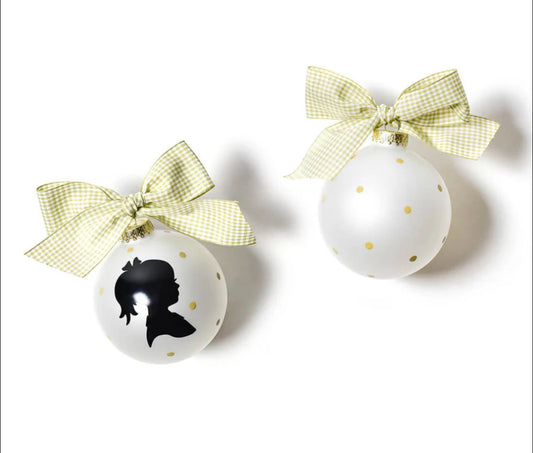Coton Colors Girl Silhouette Glass Ornament