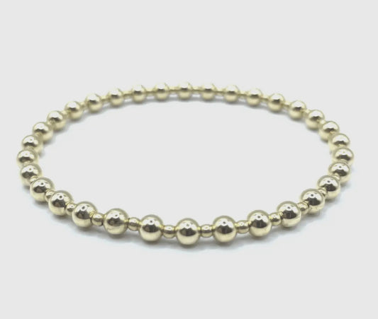 Erin Gray Gold Filled Waterproof Dimension Bracelet (4mm+2mm+4mm)