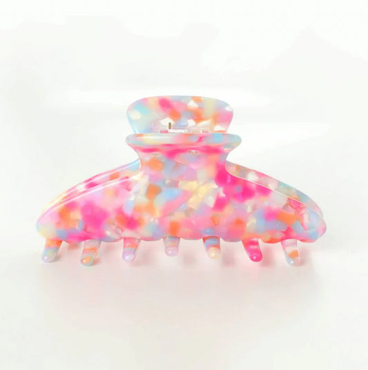 Adorro Pink Poolside Claw Clip-Adrienne