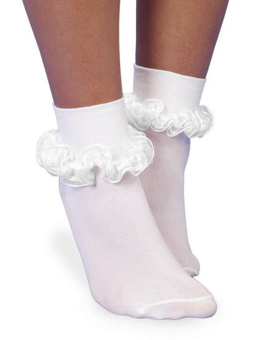 Jefferies Socks Smooth Toe Sheer Ribbon Tutu Lace Turn Cuff Socks (Toddler)