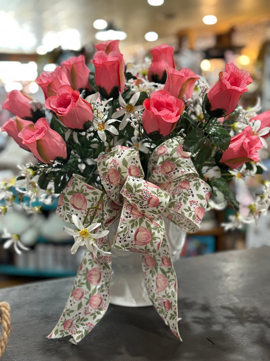 Silk Rose Bereavement Arrangement(colors may differ)