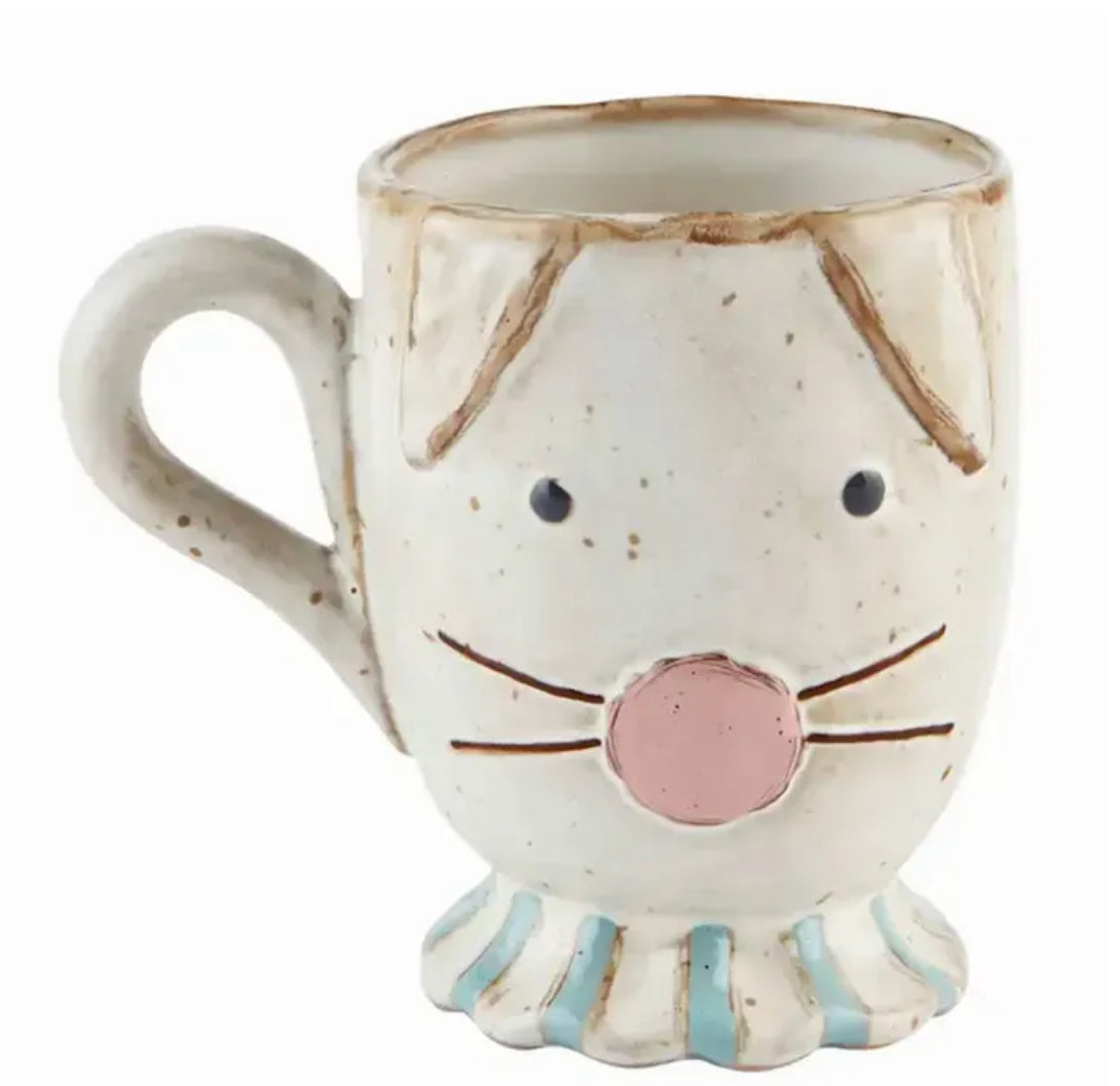 Mudpie Face Bunny Pedestal Mugs