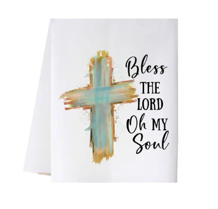 Cora & Pate Tea Towel-Bless the Lord Cross