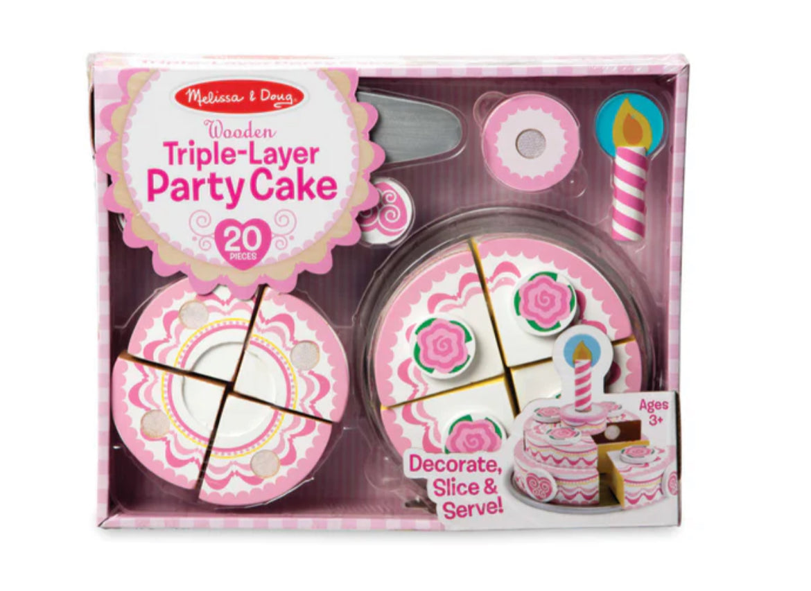 Melissa & Doug Wooden Triple-Layer Party Cake