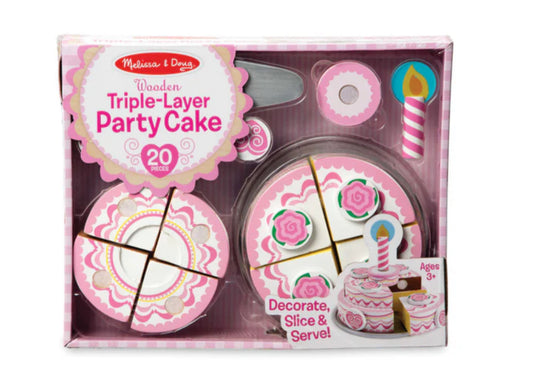 Melissa & Doug Wooden Triple-Layer Party Cake