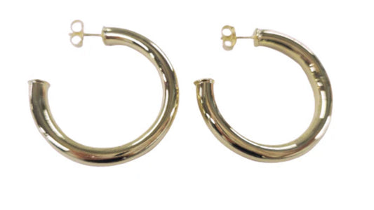 Sheila Fajl Chantal Hoop Earrings-Shiny 18K Gold