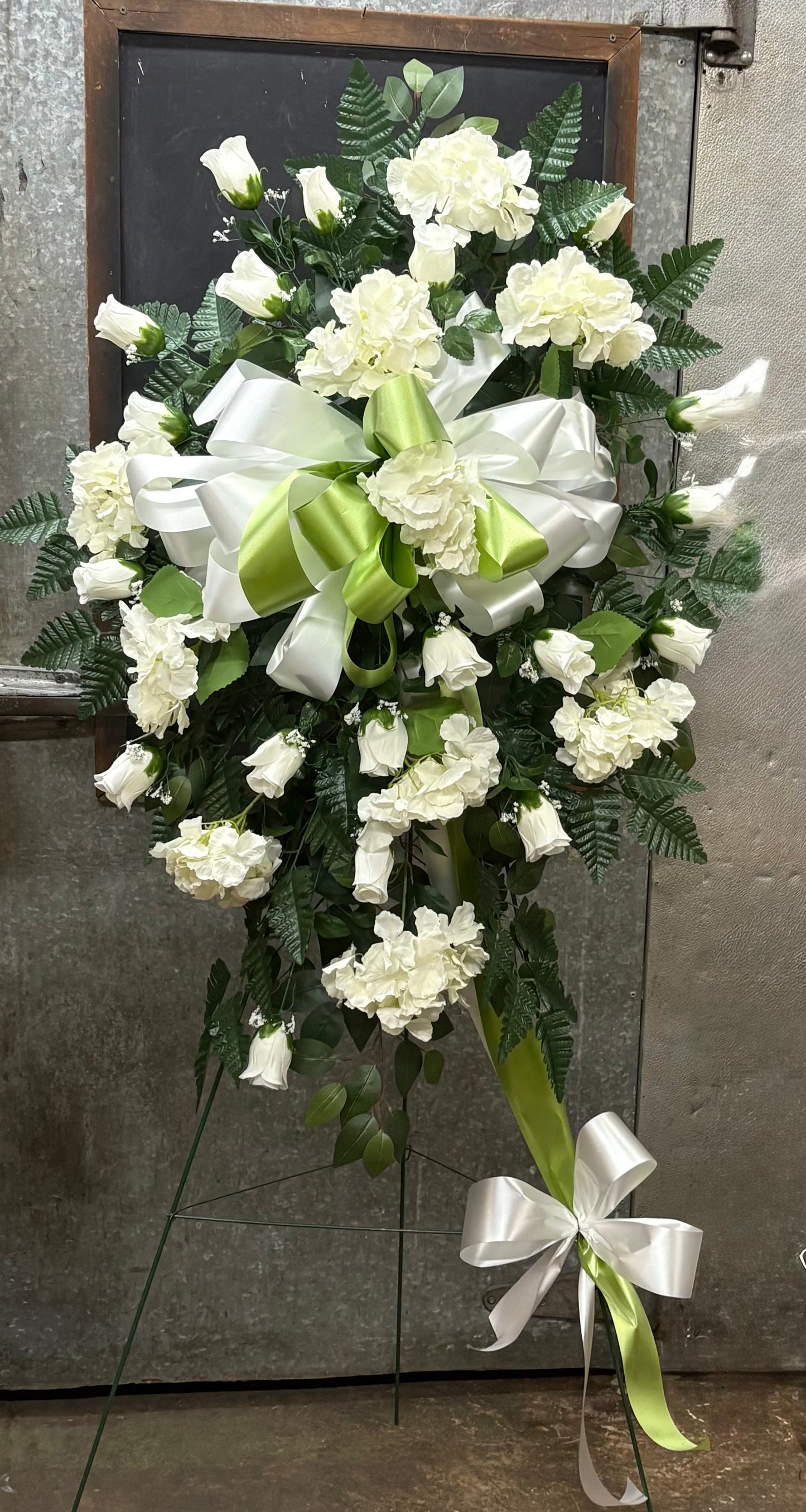 White Rose Silk Spray