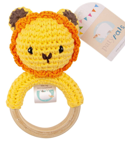 Paty Pal Crocheted Rattle-Lion