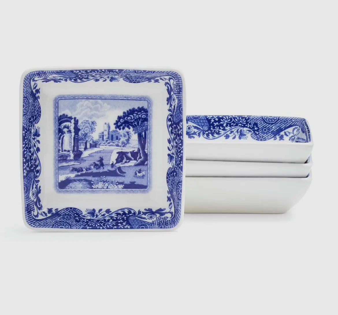 Spode Blue Italian Square Dish (3")-Set of 4