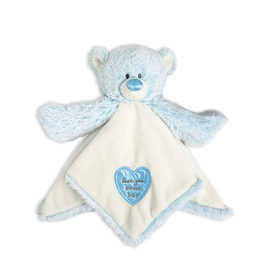 Demdaco Teddy Rattle Blankie-Blue