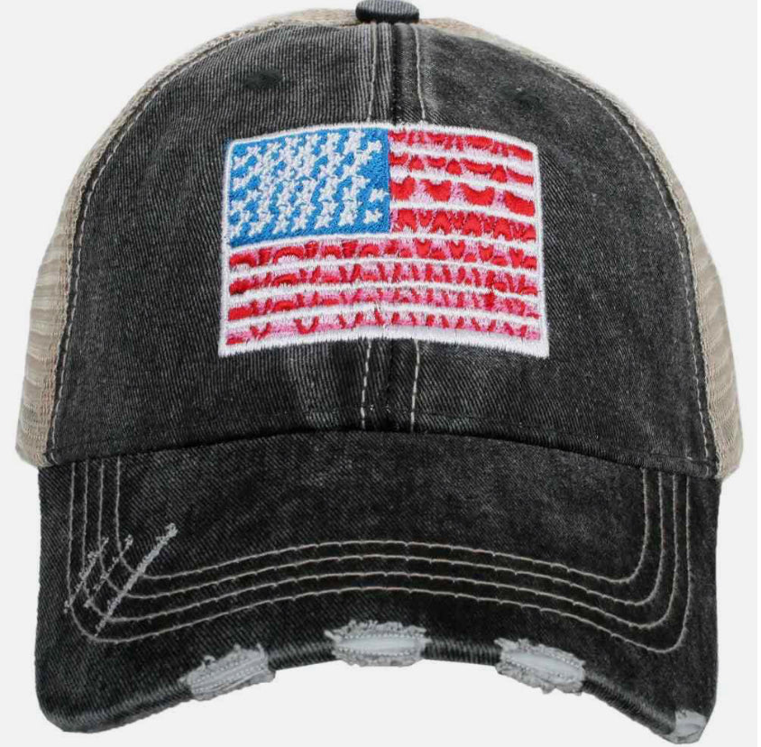 Katydid Trucker Hat-American Flag