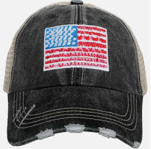 Katydid Trucker Hat-American Flag