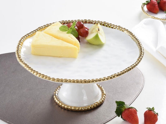 Pampa Bay Round Cake Stand-Golden Salerno