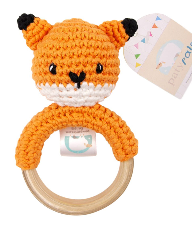 Paty Pal Crocheted Rattle-Fox