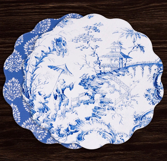 Beatriz Ball VIDA Chinoiserie Reversible Round Placemats-Set of 4