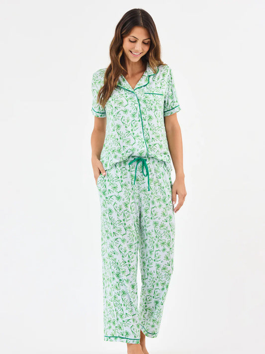 Mary Square Women's Charlotte Pants Set-Laurel Blooms Light Blue
