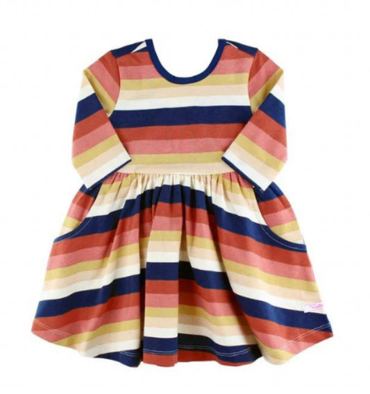 Rufflebutts Desert Horizon Stripe Twirl Dress