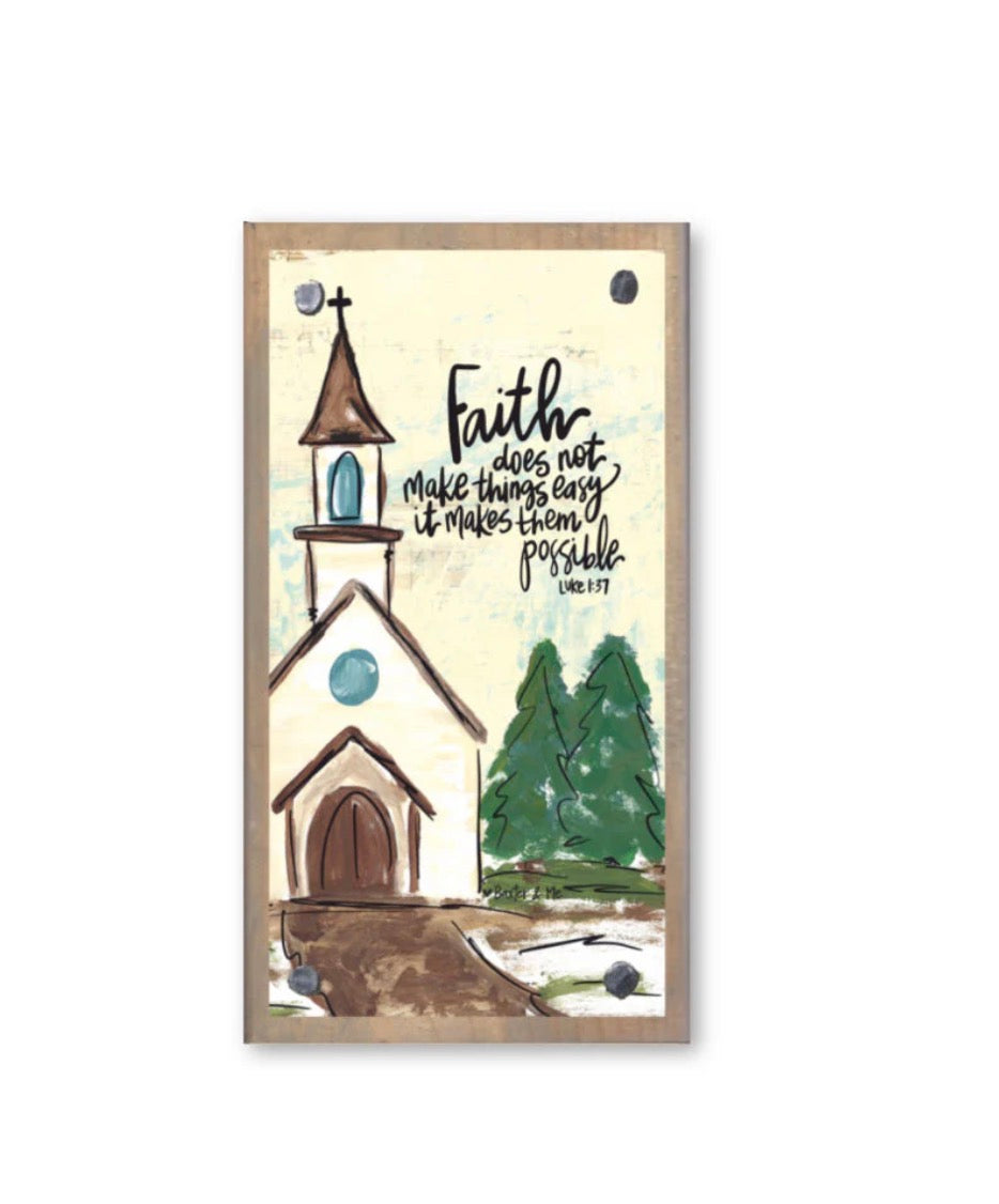 Baxter & Me Driftwood Happy Block-Faith