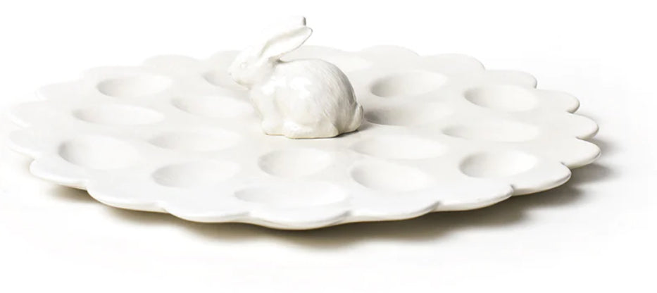 Coton Colors White Shaped Rabbit Egg Tray