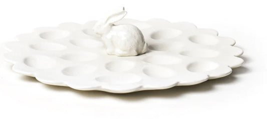 Coton Colors White Shaped Rabbit Egg Tray