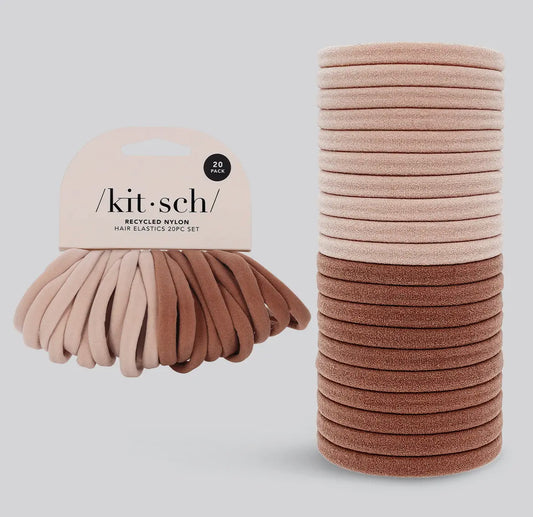 Kitsch Eco-Friendly Nylon Elastics (20pc Set)-Blush