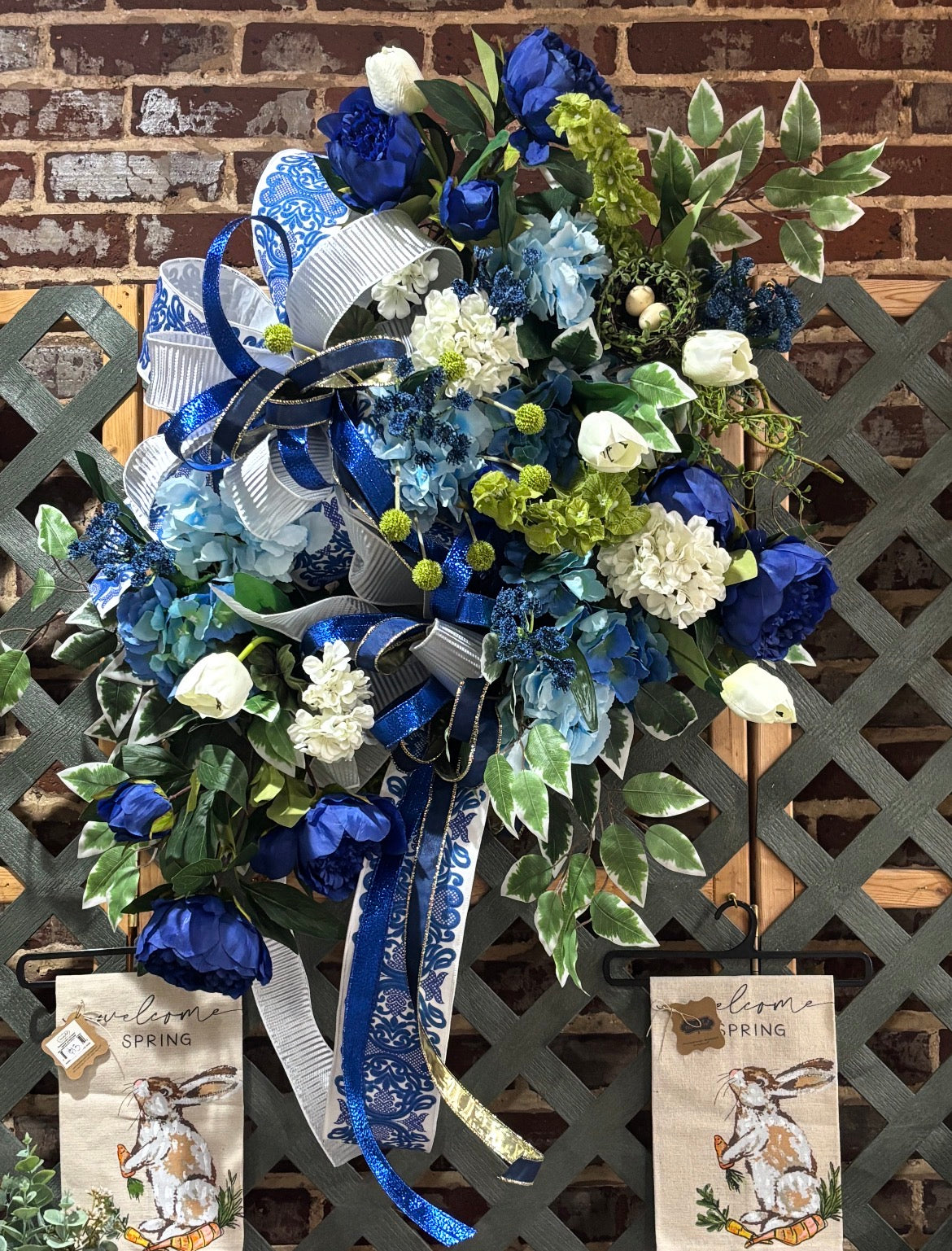 Variegated Hydrangea Wreath